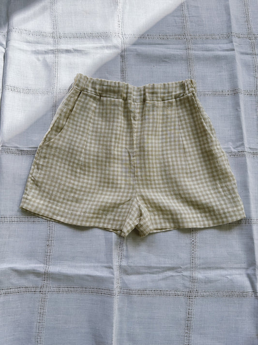 Elba Shorts | Natural Gingham
