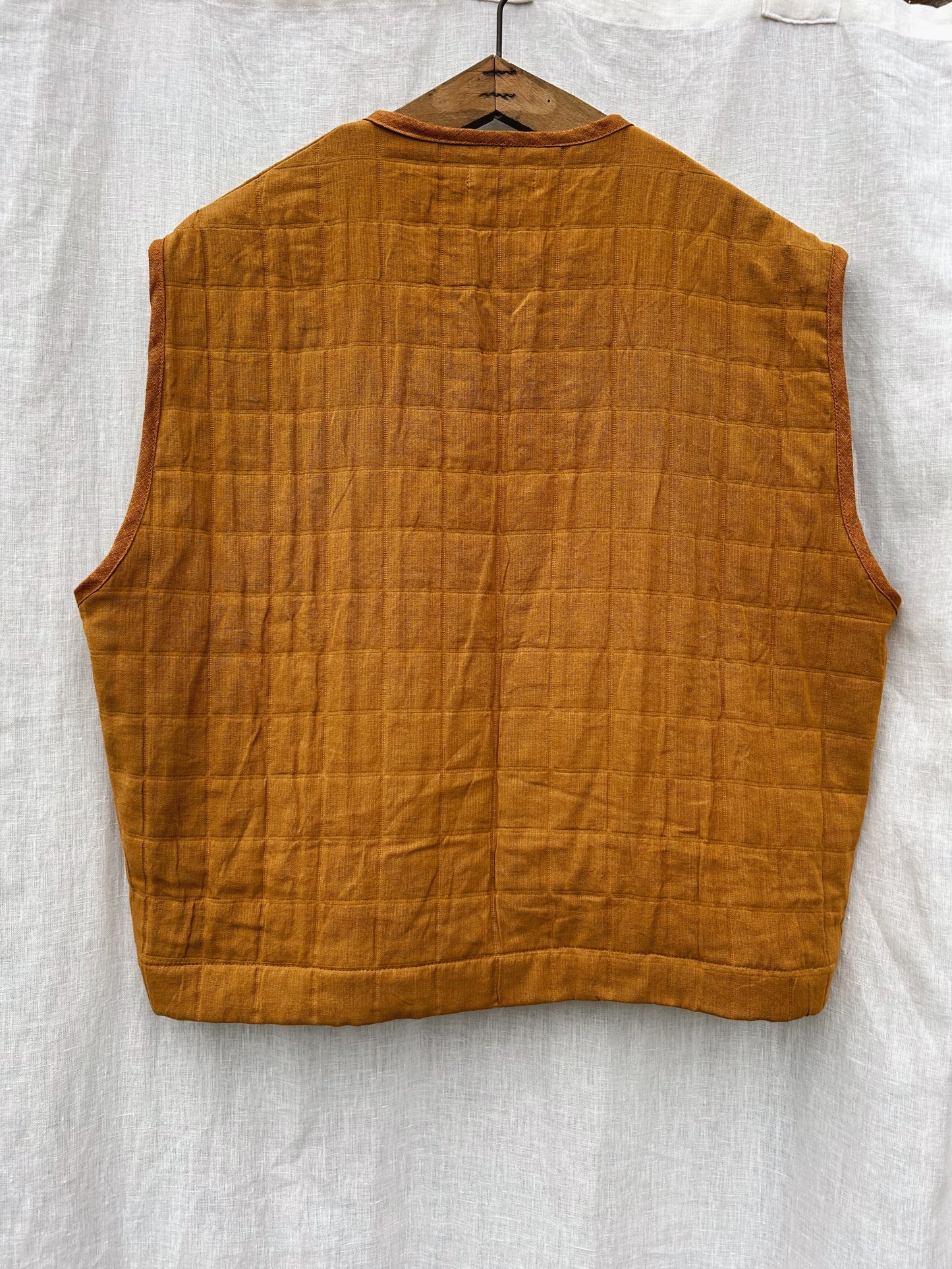 Quilted Tie Vest | Amber
