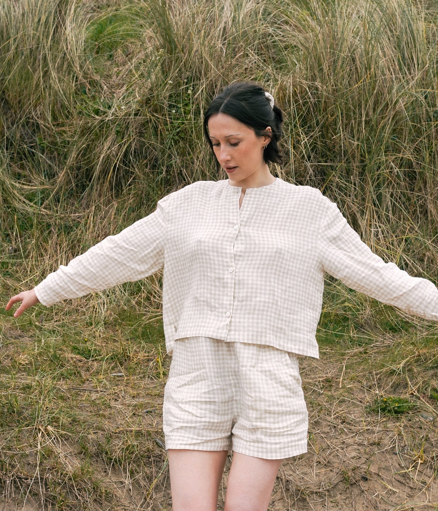 Elba Shorts | Natural Gingham