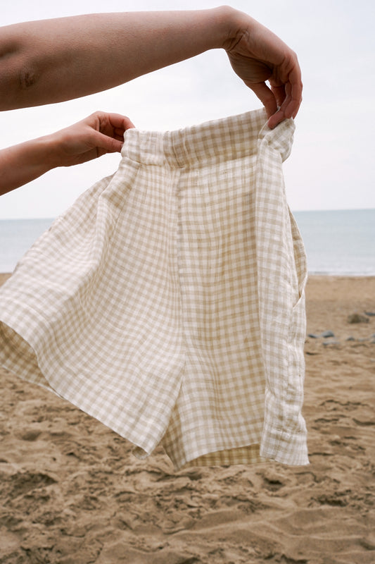 Elba Shorts | Natural Gingham