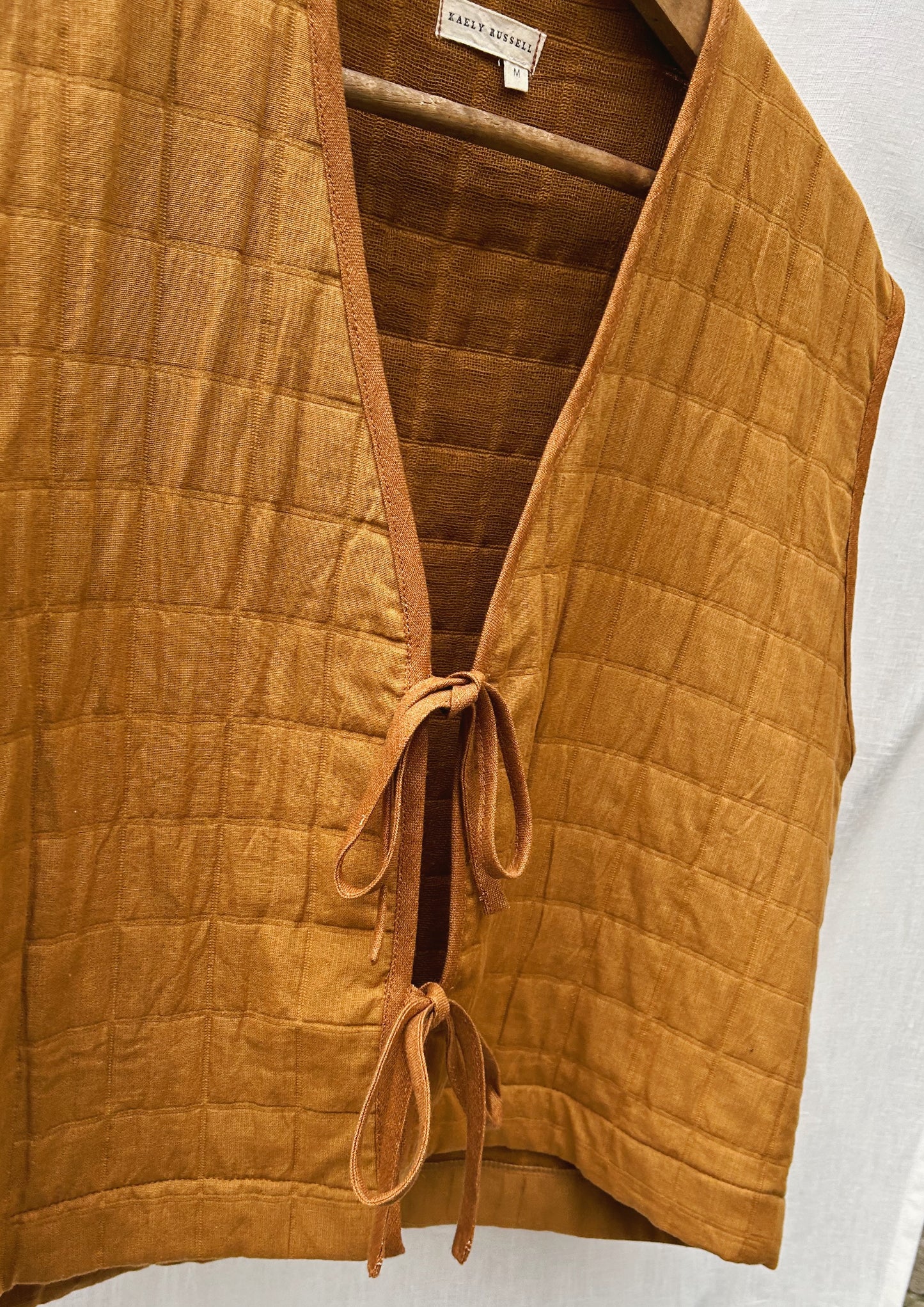 Quilted Tie Vest | Amber
