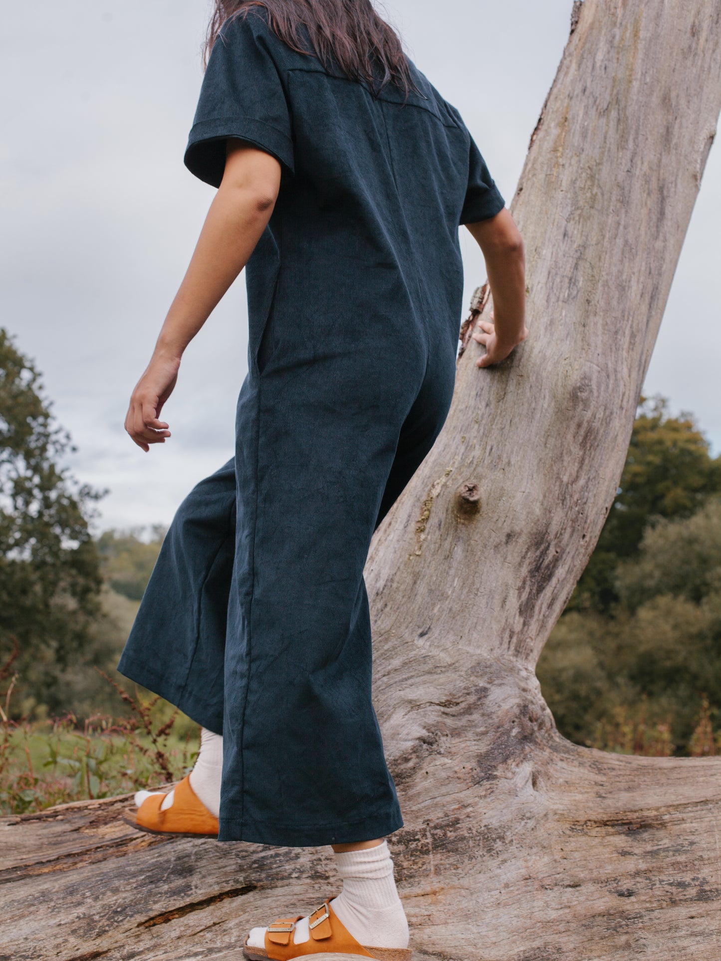 Hazel Jumpsuit | Navy Needlecord