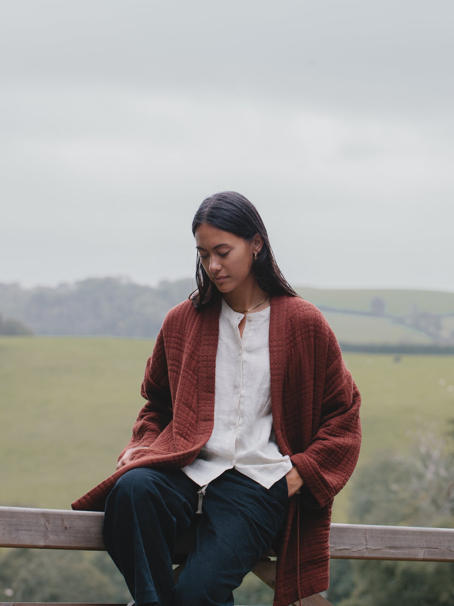 Drawstring Trousers | Navy Needlecord