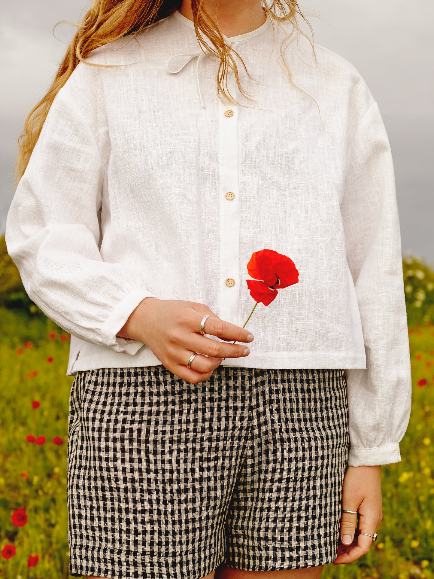 Drawstring Shorts | Black Gingham
