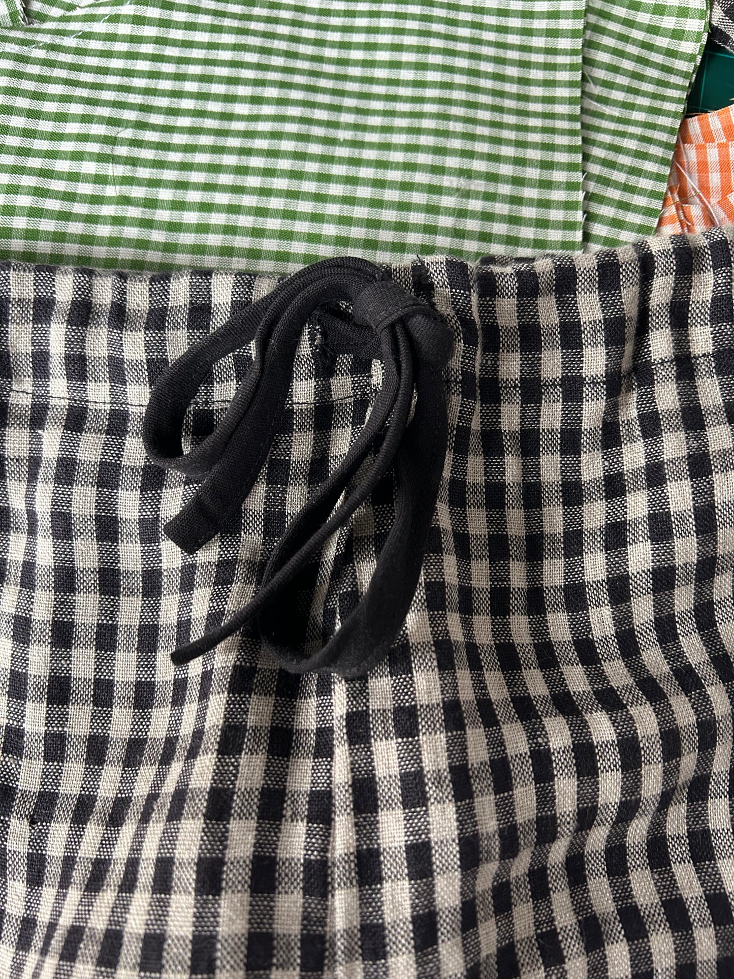 Drawstring Shorts | Black Gingham