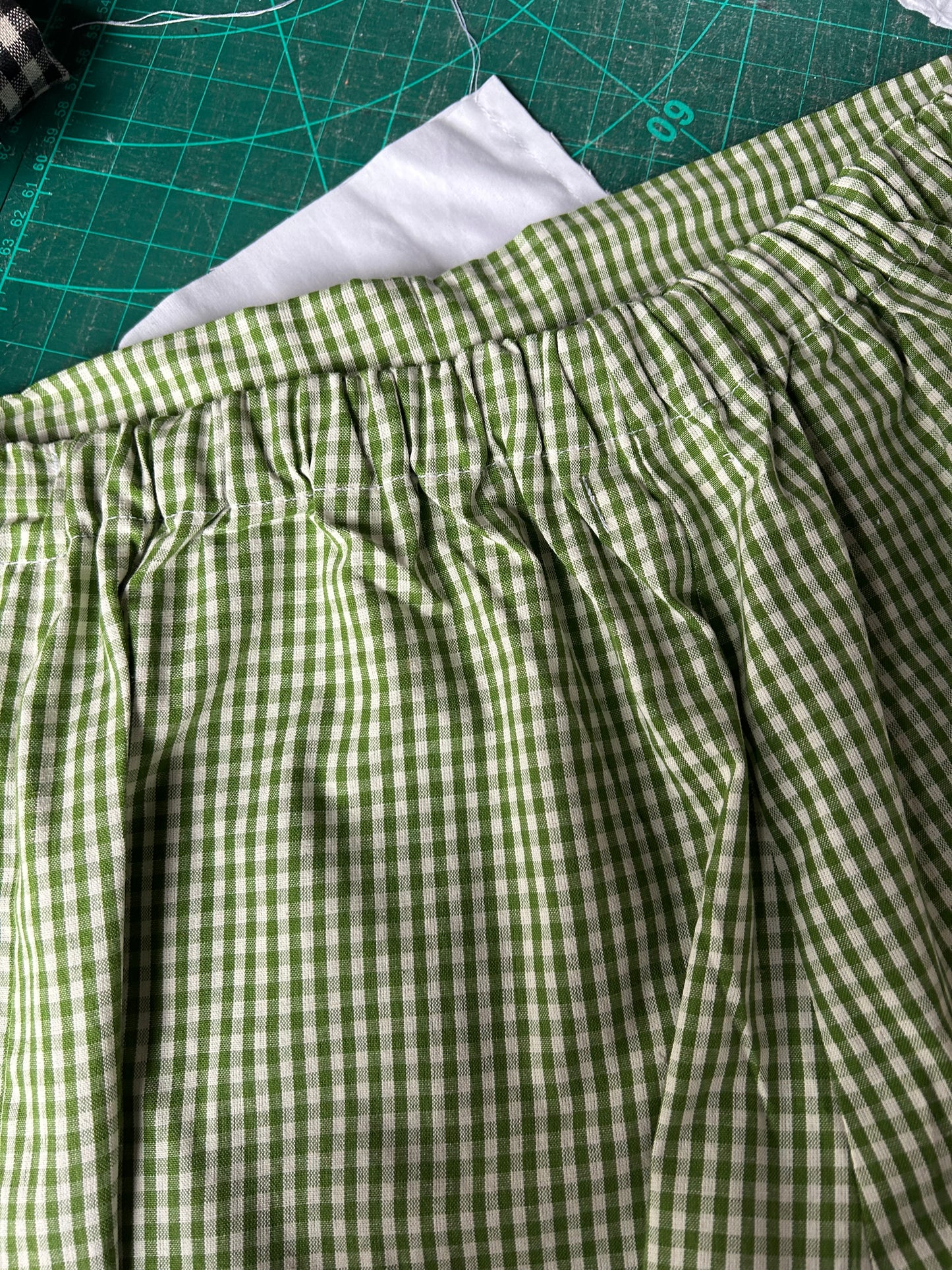 Drawstring Shorts | Green gingham