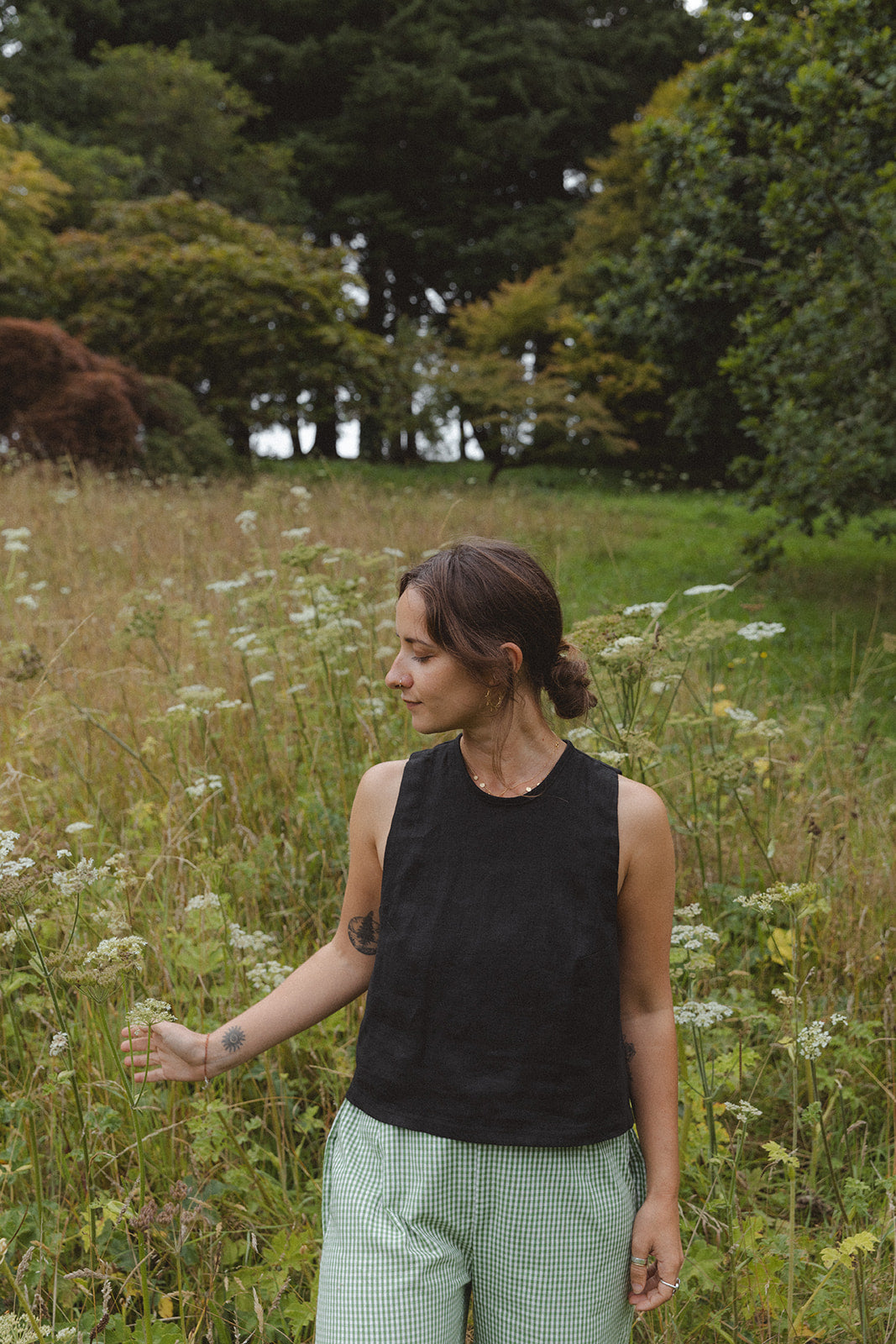 Tie Vest | Black Linen