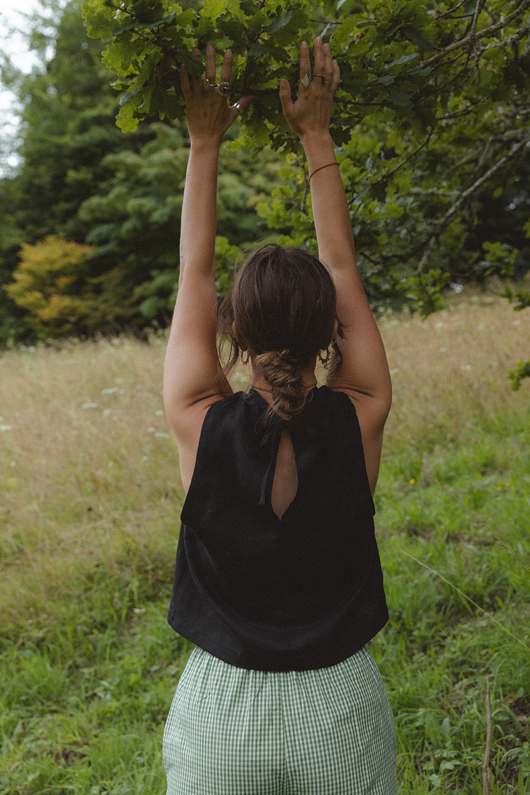 Tie Vest | Black Linen