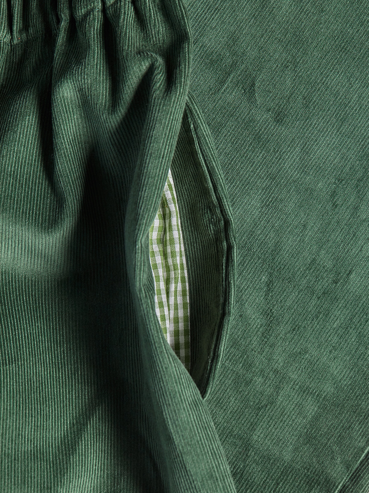 Wide Leg Trouser | Green Cord