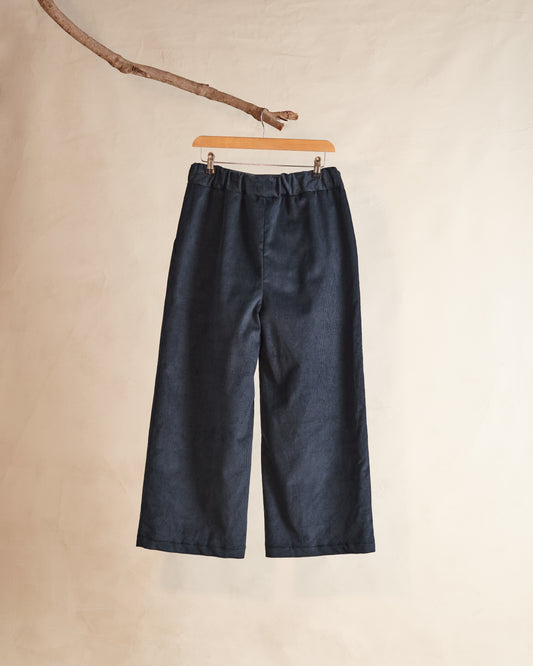 Drawstring Trousers | Navy Needlecord