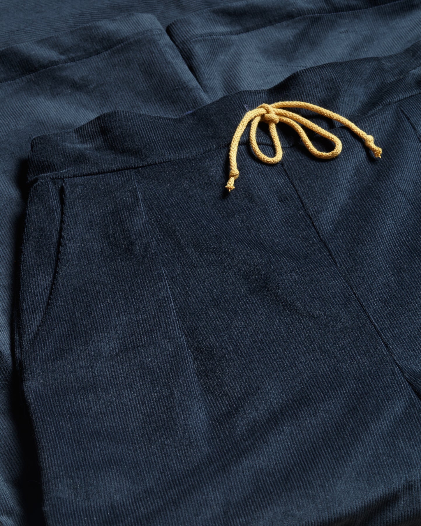 Drawstring Trousers | Navy Needlecord