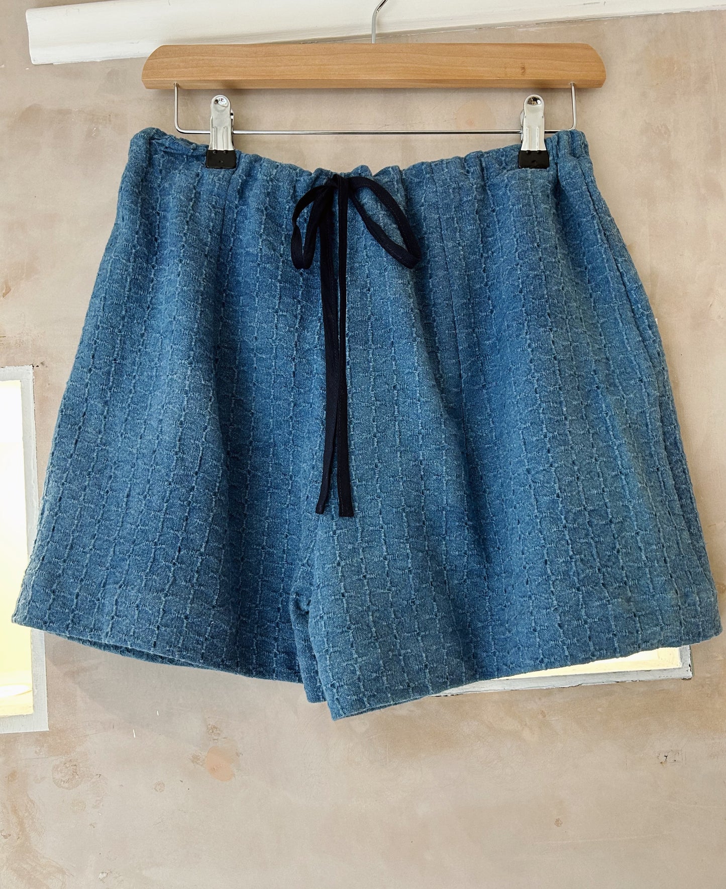 Drawstring Shorts | Indigo Textured ONE-OFF