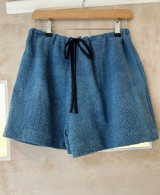 Drawstring Shorts | Indigo Textured ONE-OFF