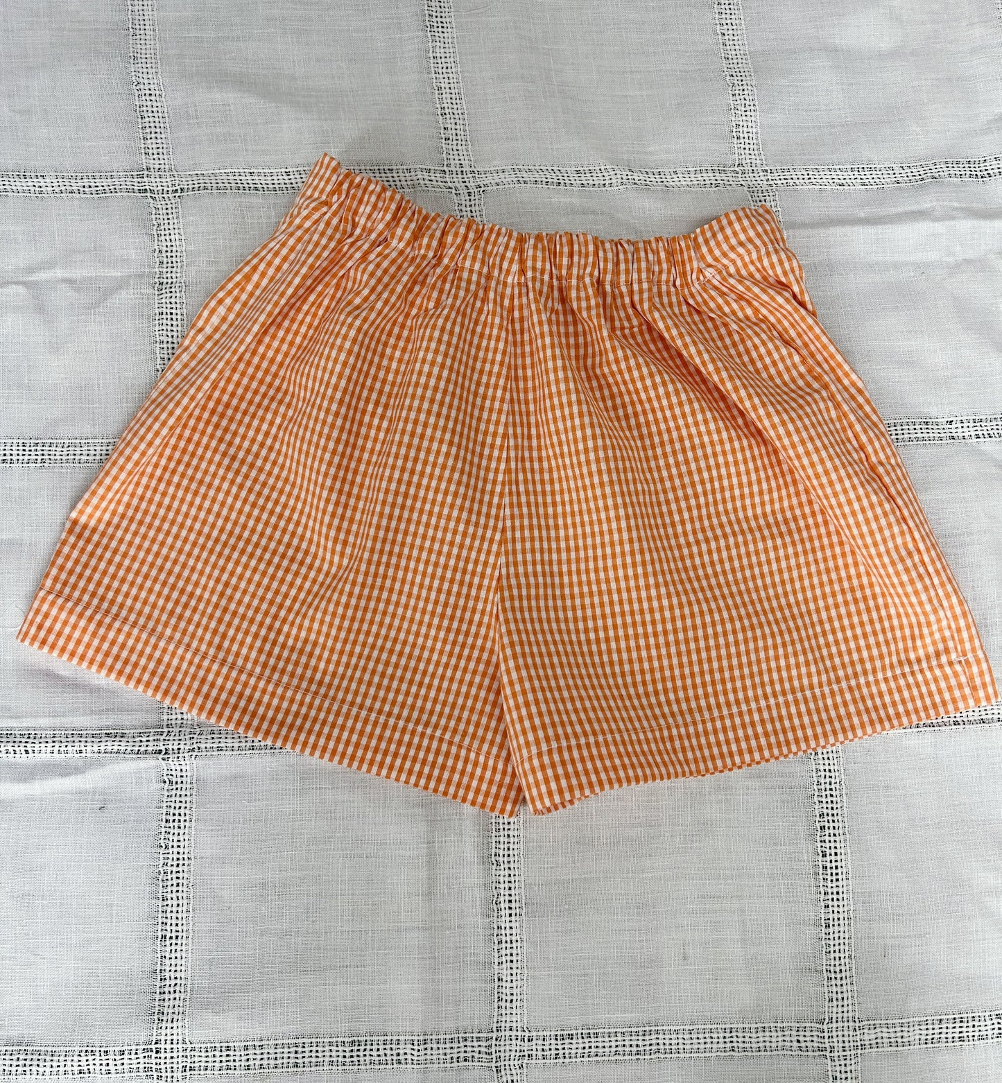 Drawstring shorts | Tangerine Gingham
