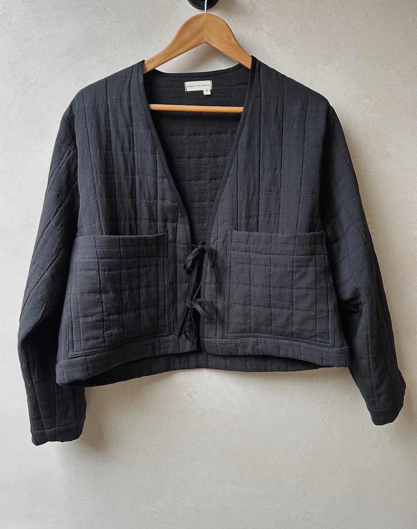 Quilted Tie Jacket | Black
