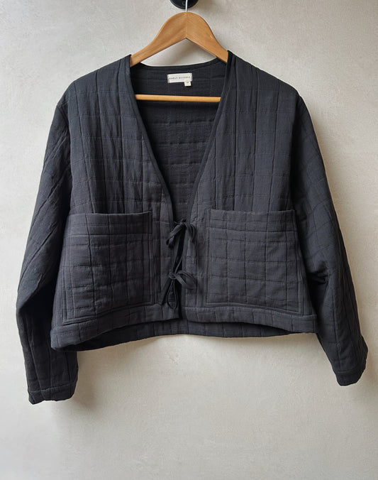 Quilted Tie Jacket | Black