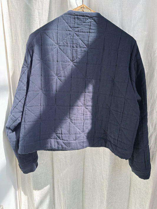Quilted Tie jacket | Navy