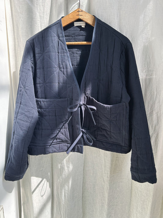 Quilted Tie jacket | Navy