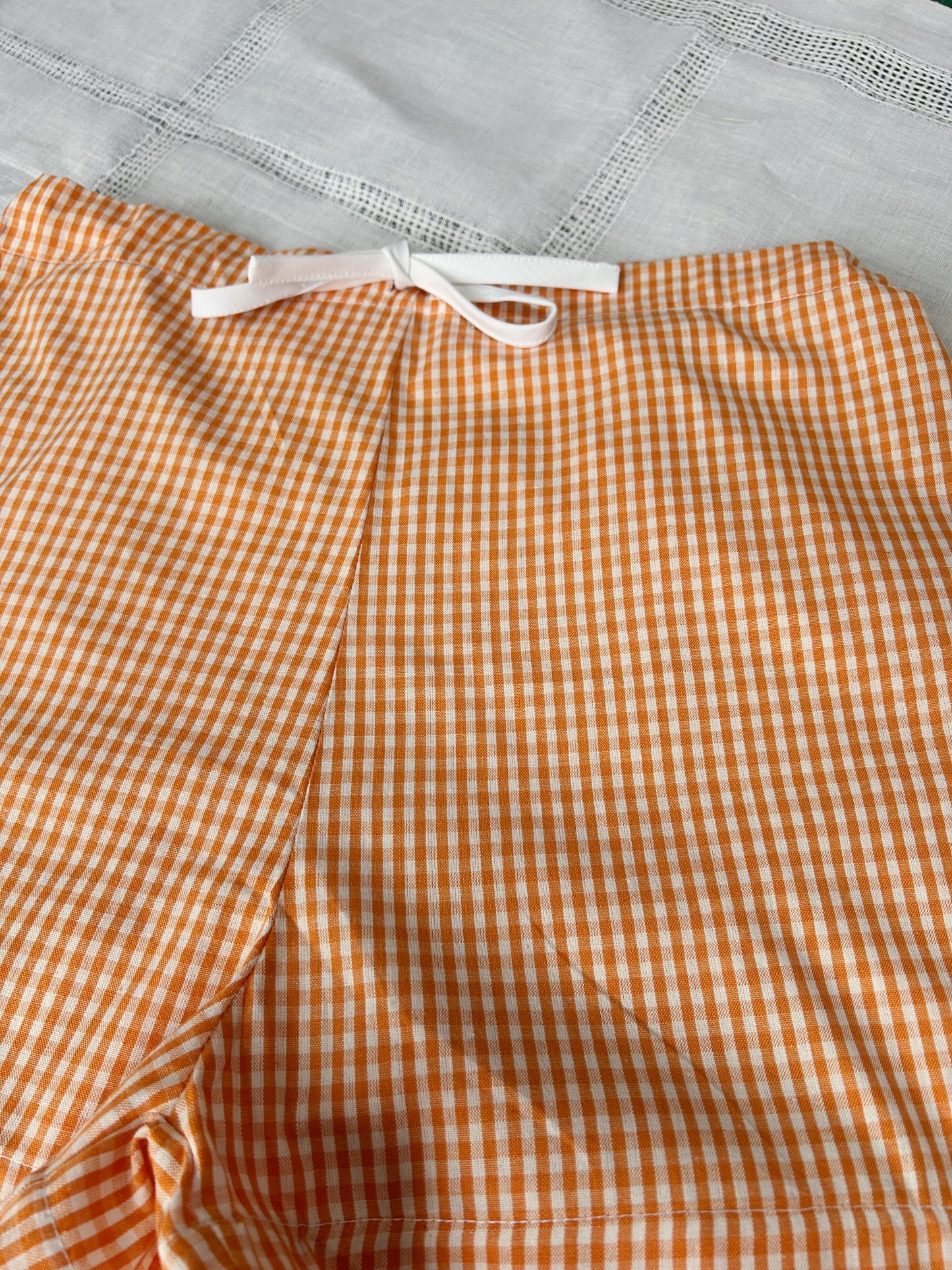 Drawstring shorts | Tangerine Gingham