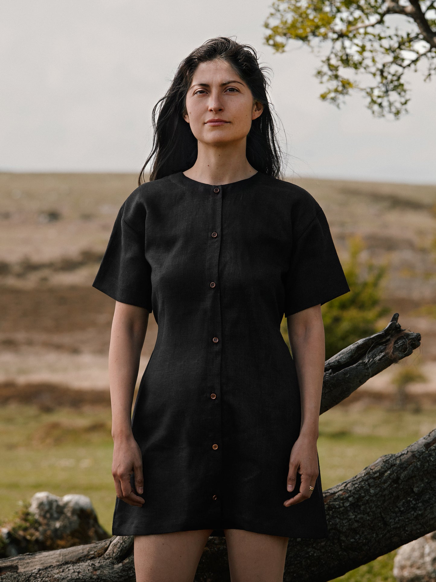 Lillie Dress | Black Linen