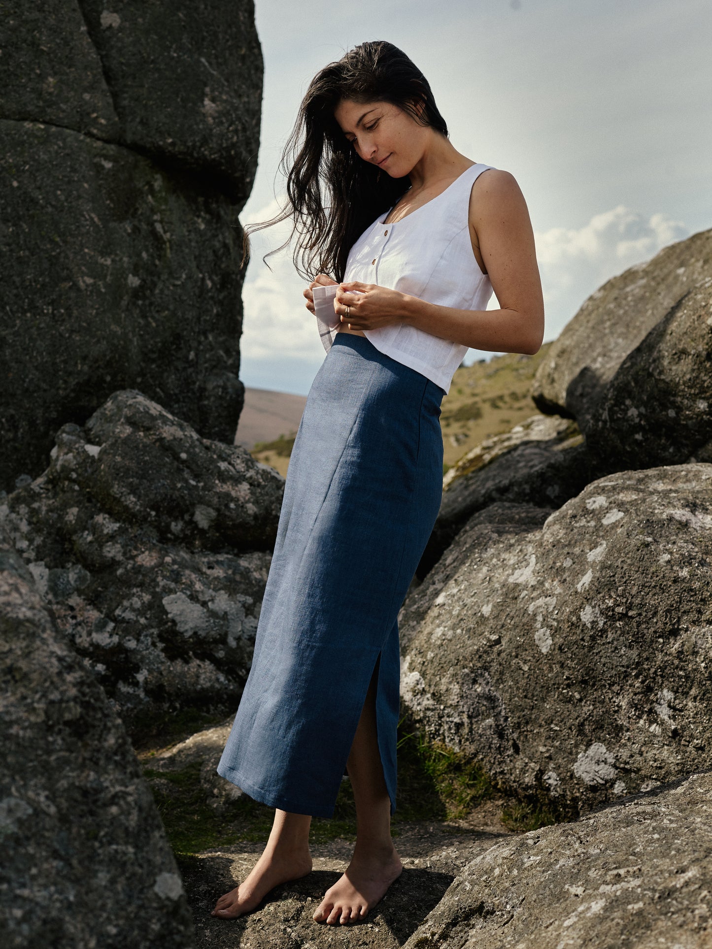 Aster Skirt | Denim blue
