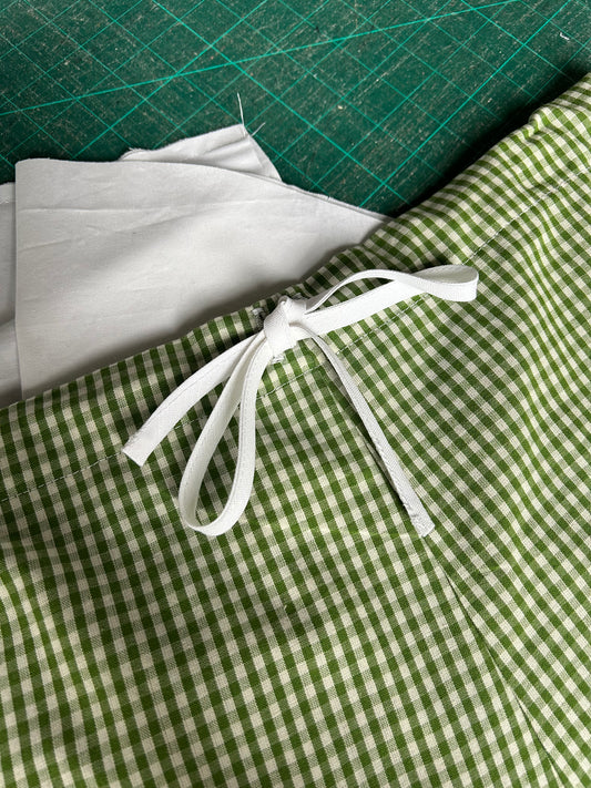 Drawstring Shorts | Green gingham