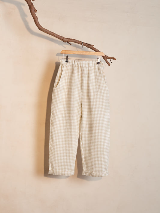 Elba trousers | Natural Gingham