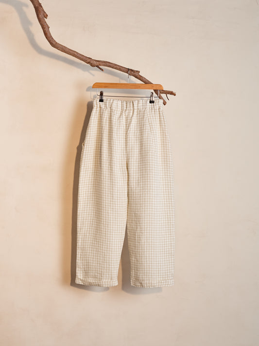 Elba trousers | Natural Gingham