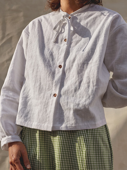 Kaely Russell Studio: Tie Shirt | White Linen