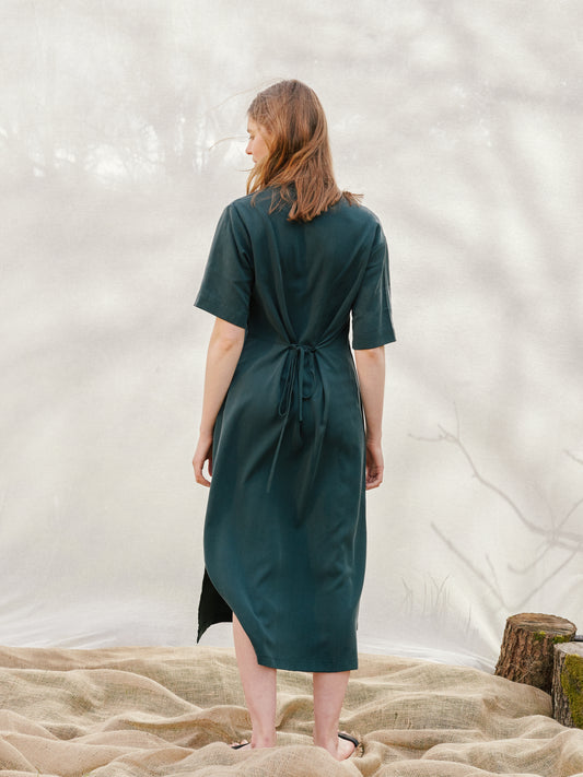 June Dress | Dark Green Tencel