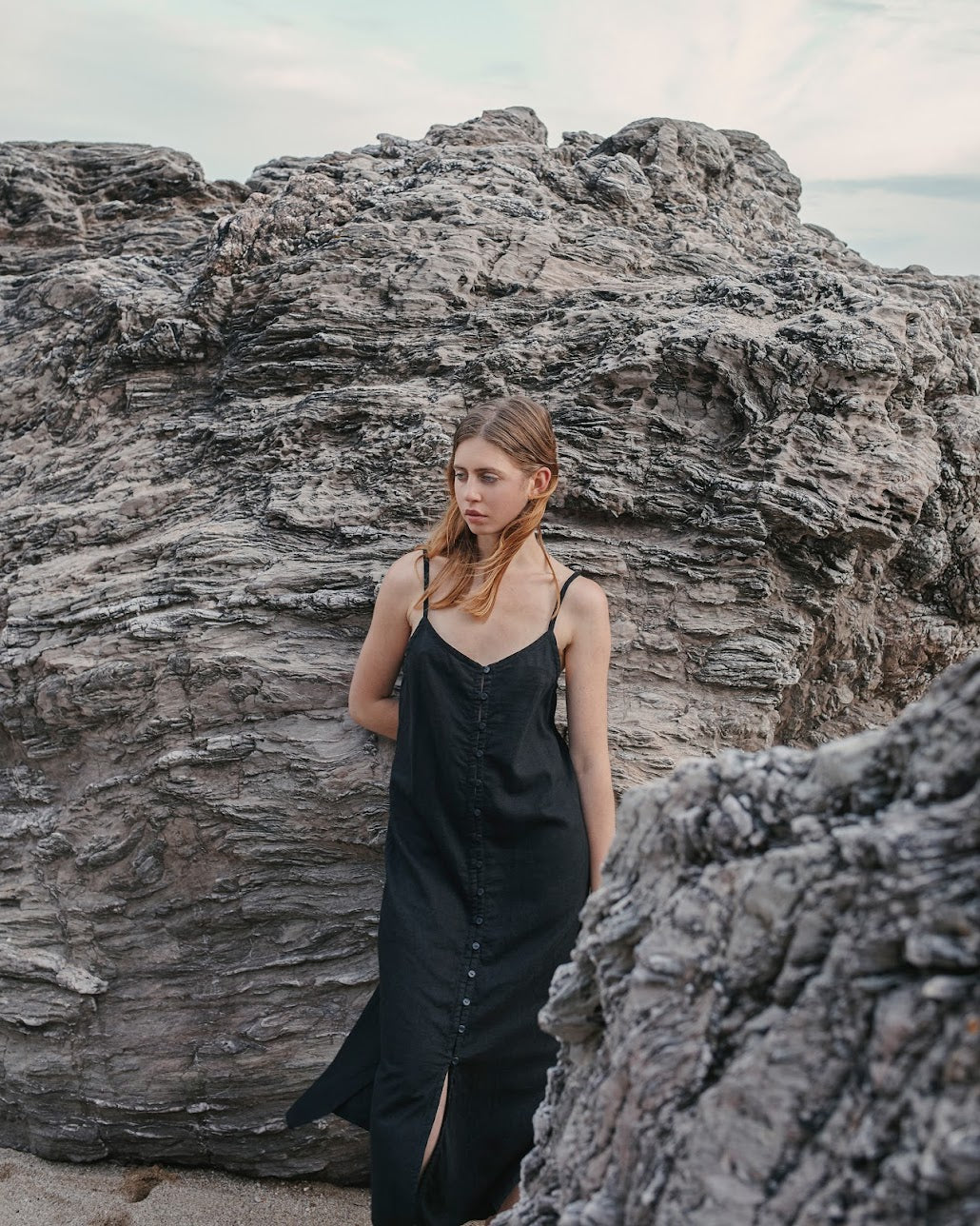 The Birch Dress | Black in Linen by Kaely Russell Studio