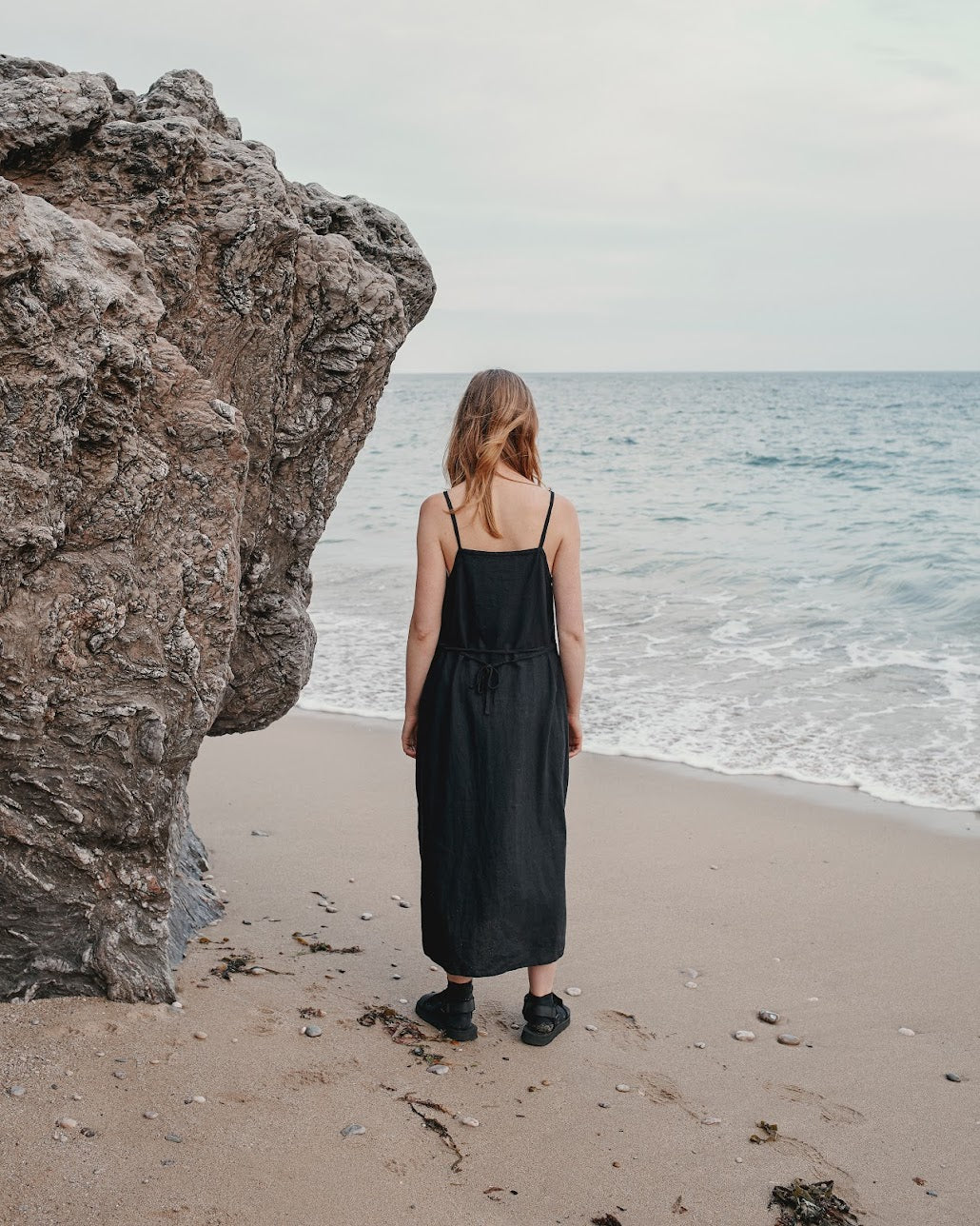 The Birch Dress | Black in Linen by Kaely Russell Studio